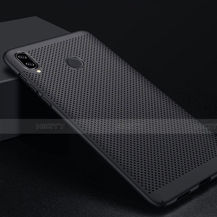 Handyhülle Hülle Kunststoff Schutzhülle Punkte Loch für Xiaomi Redmi Note 7 Pro Schwarz groß