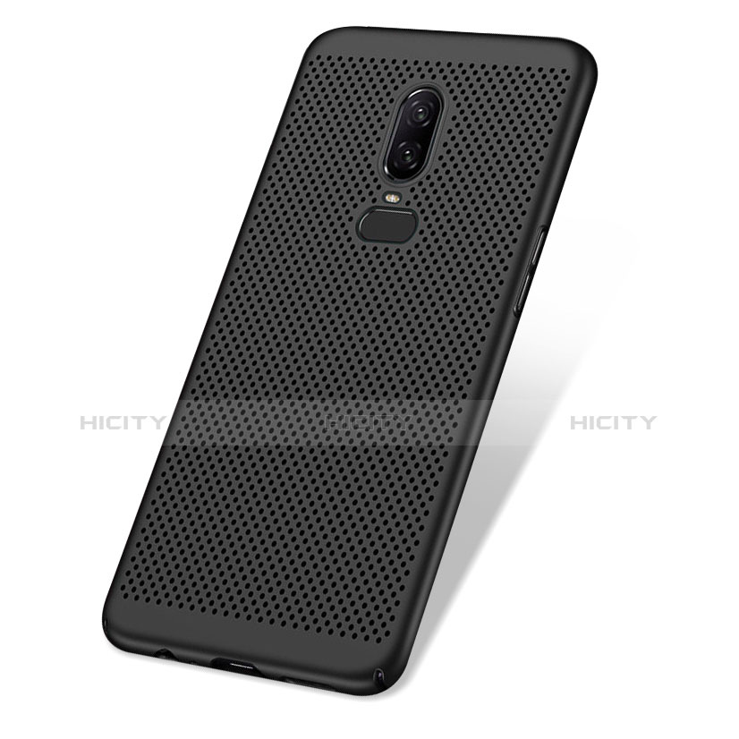 Handyhülle Hülle Kunststoff Schutzhülle Punkte Loch M01 für OnePlus 6 Schwarz