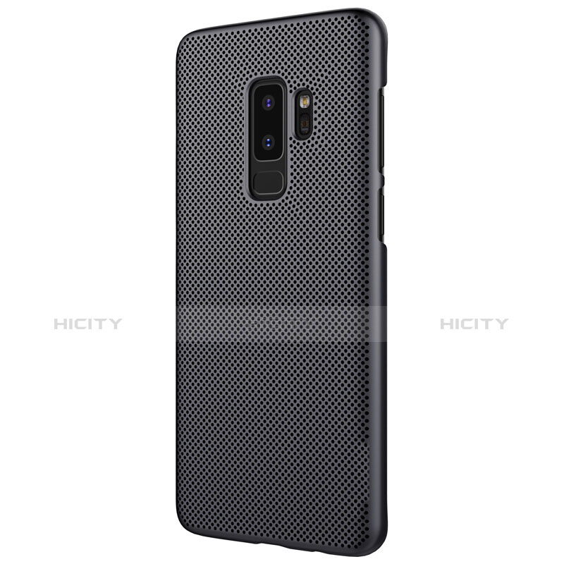 Handyhülle Hülle Kunststoff Schutzhülle Punkte Loch M01 für Samsung Galaxy S9 Plus Schwarz groß