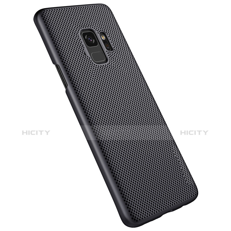 Handyhülle Hülle Kunststoff Schutzhülle Punkte Loch M01 für Samsung Galaxy S9 Schwarz groß