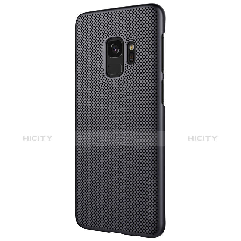 Handyhülle Hülle Kunststoff Schutzhülle Punkte Loch M01 für Samsung Galaxy S9 Schwarz groß