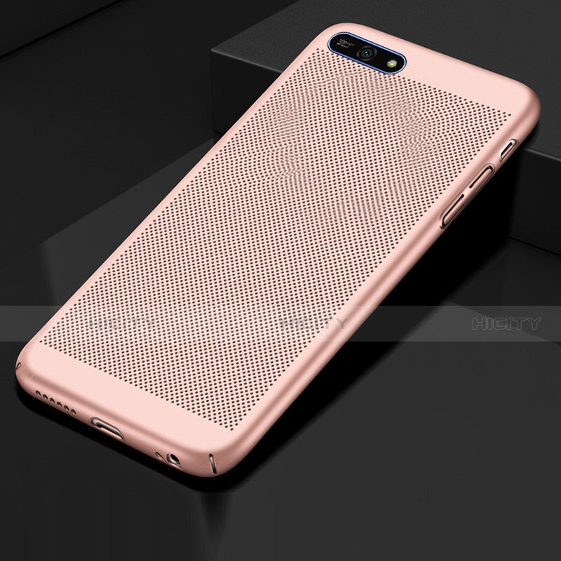 Handyhülle Hülle Kunststoff Schutzhülle Punkte Loch Tasche für Huawei Honor 7A Rosegold