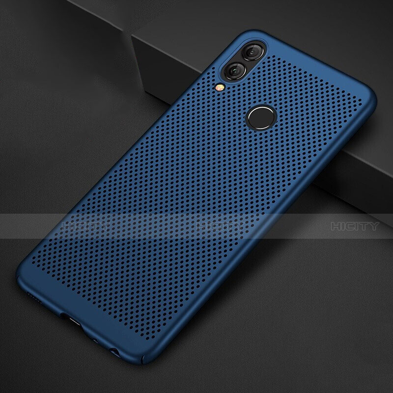 Handyhülle Hülle Kunststoff Schutzhülle Punkte Loch Tasche für Huawei Honor 8X Blau