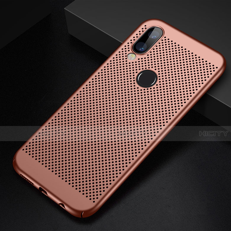 Handyhülle Hülle Kunststoff Schutzhülle Punkte Loch Tasche für Huawei P20 Lite Rosegold