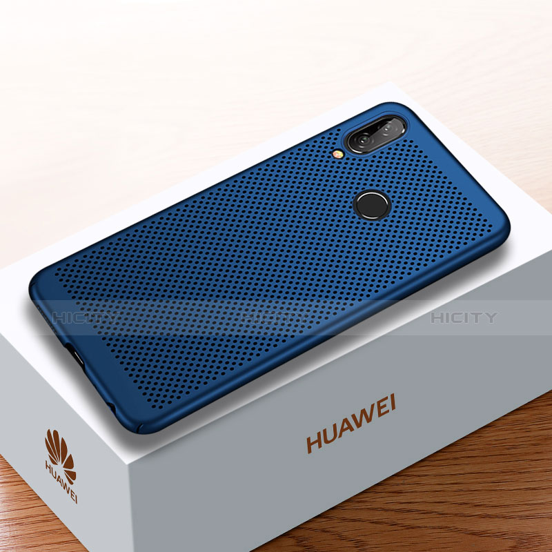 Handyhülle Hülle Kunststoff Schutzhülle Punkte Loch Tasche für Huawei Y9 (2019) Blau