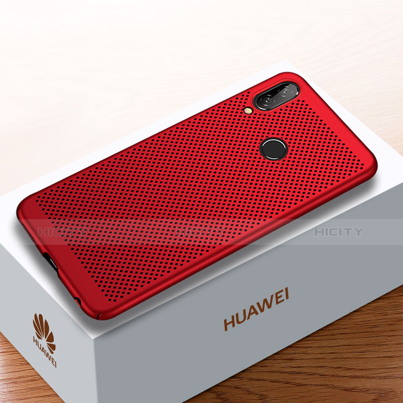 Handyhülle Hülle Kunststoff Schutzhülle Punkte Loch Tasche für Huawei Y9 (2019) Rot