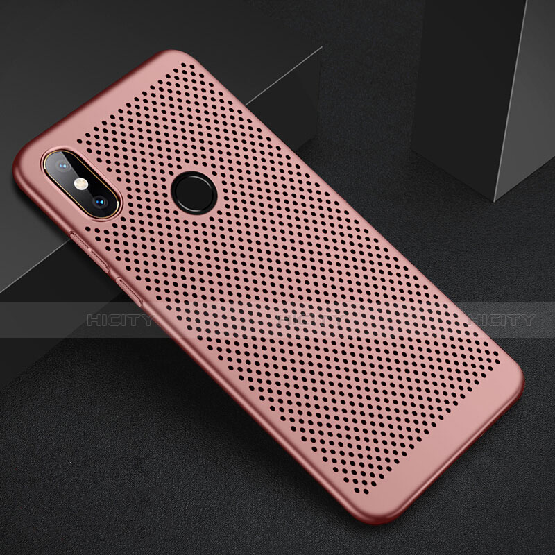 Handyhülle Hülle Kunststoff Schutzhülle Punkte Loch Tasche für Xiaomi Redmi 6 Pro Rosegold Plus