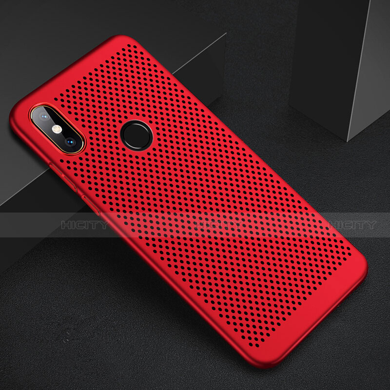 Handyhülle Hülle Kunststoff Schutzhülle Punkte Loch Tasche für Xiaomi Redmi 6 Pro Rot Plus