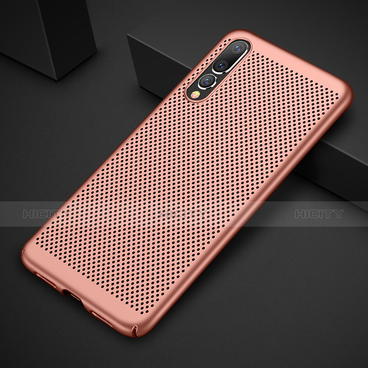 Handyhülle Hülle Kunststoff Schutzhülle Punkte Loch Tasche M01 für Huawei P20 Pro Rosegold