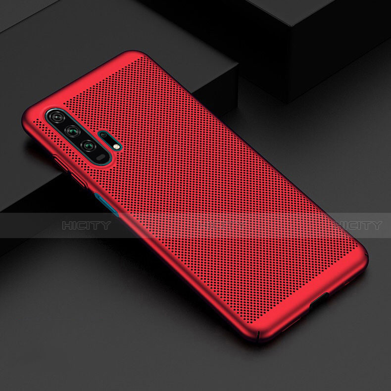 Handyhülle Hülle Kunststoff Schutzhülle Punkte Loch Tasche W01 für Huawei Honor 20 Pro Rot