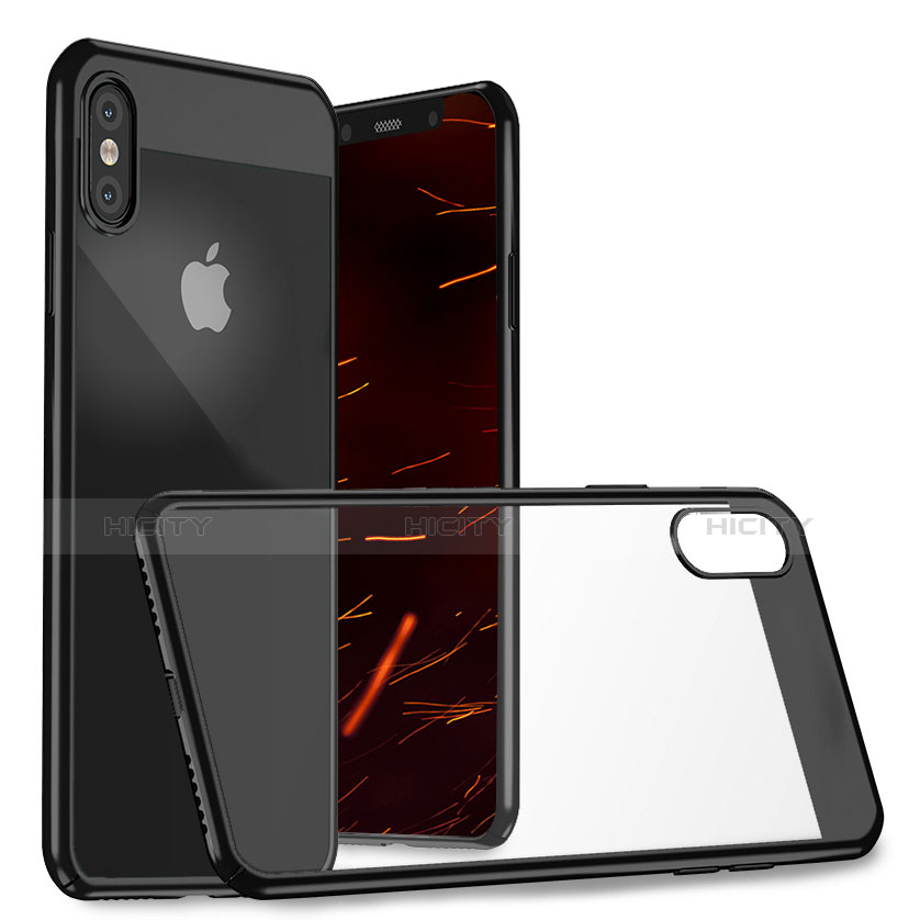 Handyhülle Hülle Kunststoff Schutzhülle Spiegel M01 für Apple iPhone Xs Schwarz