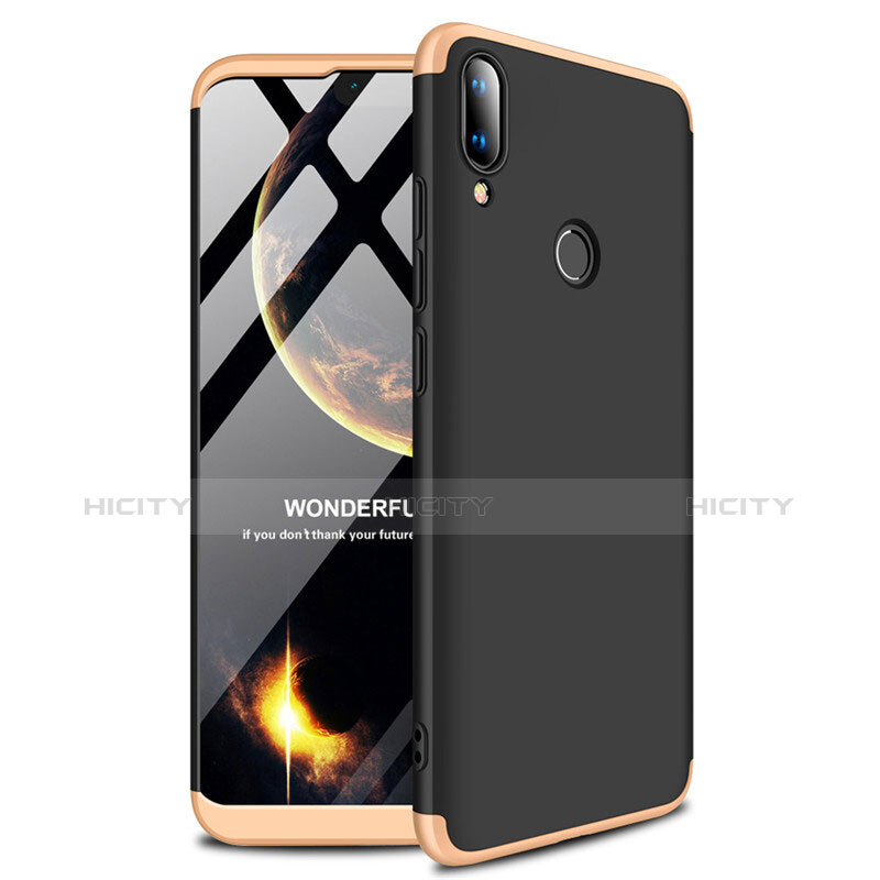 Handyhülle Hülle Kunststoff Schutzhülle Tasche Matt A01 für Huawei Y9 (2019) Gold und Schwarz