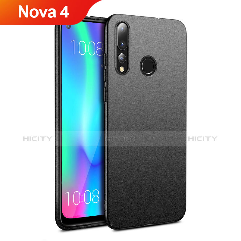 Handyhülle Hülle Kunststoff Schutzhülle Tasche Matt M01 für Huawei Nova 4 Schwarz