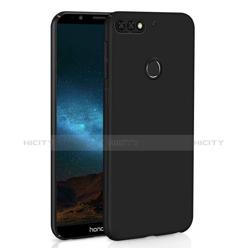 Handyhülle Hülle Kunststoff Schutzhülle Tasche Matt M01 für Huawei Y7 (2018) Schwarz