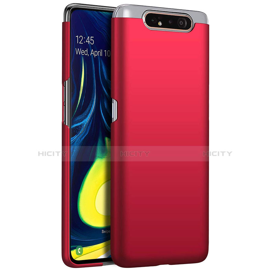 Handyhülle Hülle Kunststoff Schutzhülle Tasche Matt M01 für Samsung Galaxy A80 Rot Plus