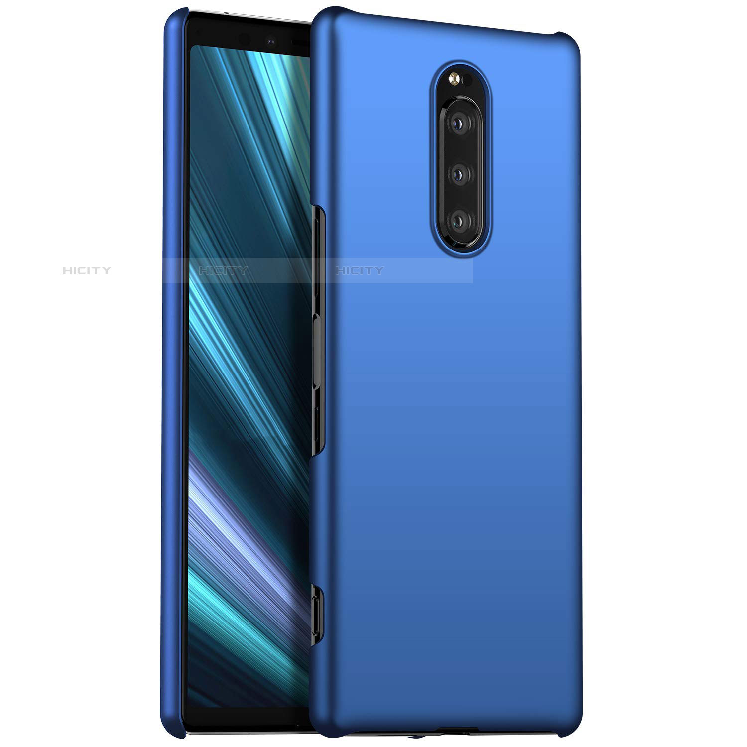 Handyhülle Hülle Kunststoff Schutzhülle Tasche Matt M01 für Sony Xperia 1 Blau