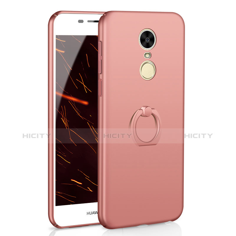 Handyhülle Hülle Kunststoff Schutzhülle Tasche Matt mit Fingerring Ständer A01 für Huawei Enjoy 6 Rosegold