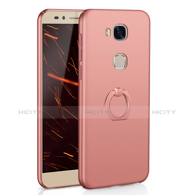 Handyhülle Hülle Kunststoff Schutzhülle Tasche Matt mit Fingerring Ständer A01 für Huawei GR5 Rosegold