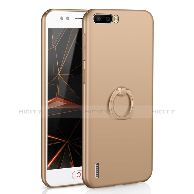 Handyhülle Hülle Kunststoff Schutzhülle Tasche Matt mit Fingerring Ständer A01 für Huawei Honor 6 Plus Gold Plus