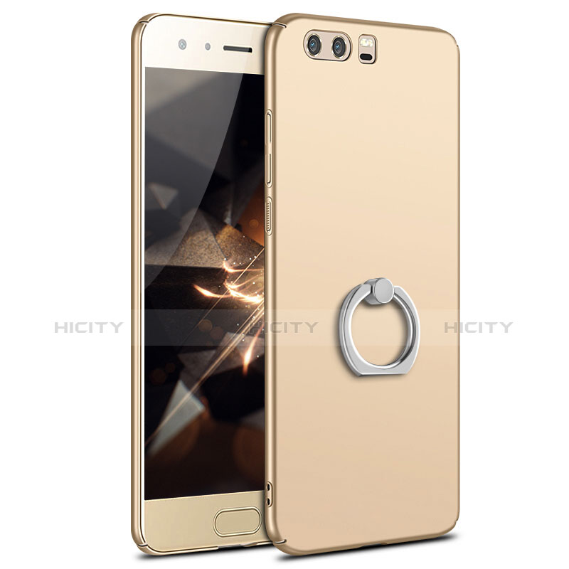 Handyhülle Hülle Kunststoff Schutzhülle Tasche Matt mit Fingerring Ständer A01 für Huawei Honor 9 Gold