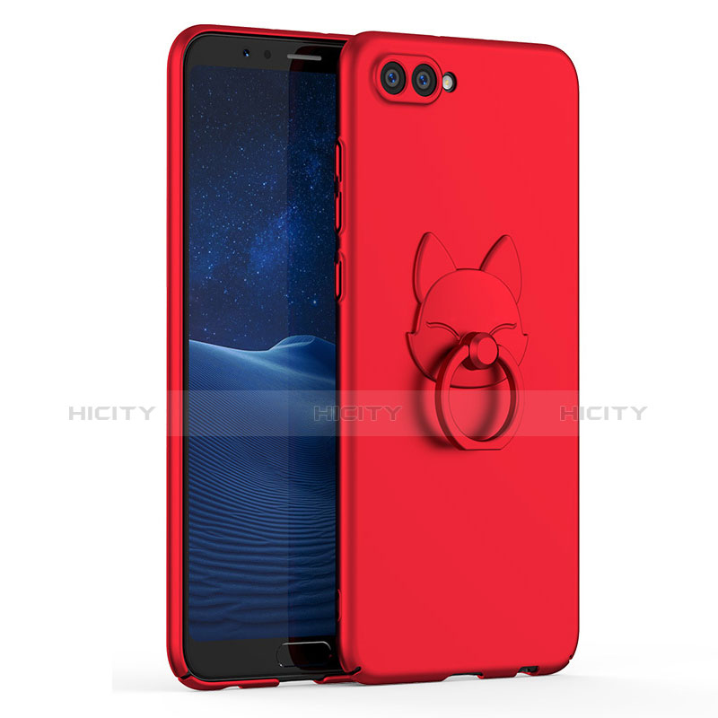 Handyhülle Hülle Kunststoff Schutzhülle Tasche Matt mit Fingerring Ständer A01 für Huawei Honor V10 Rot Plus