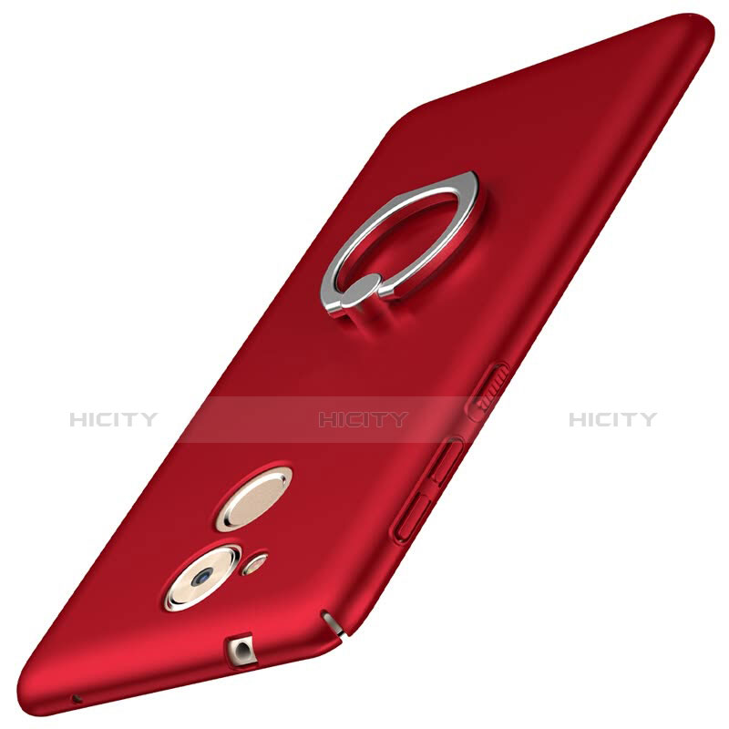 Handyhülle Hülle Kunststoff Schutzhülle Tasche Matt mit Fingerring Ständer A01 für Huawei Nova Smart Rot