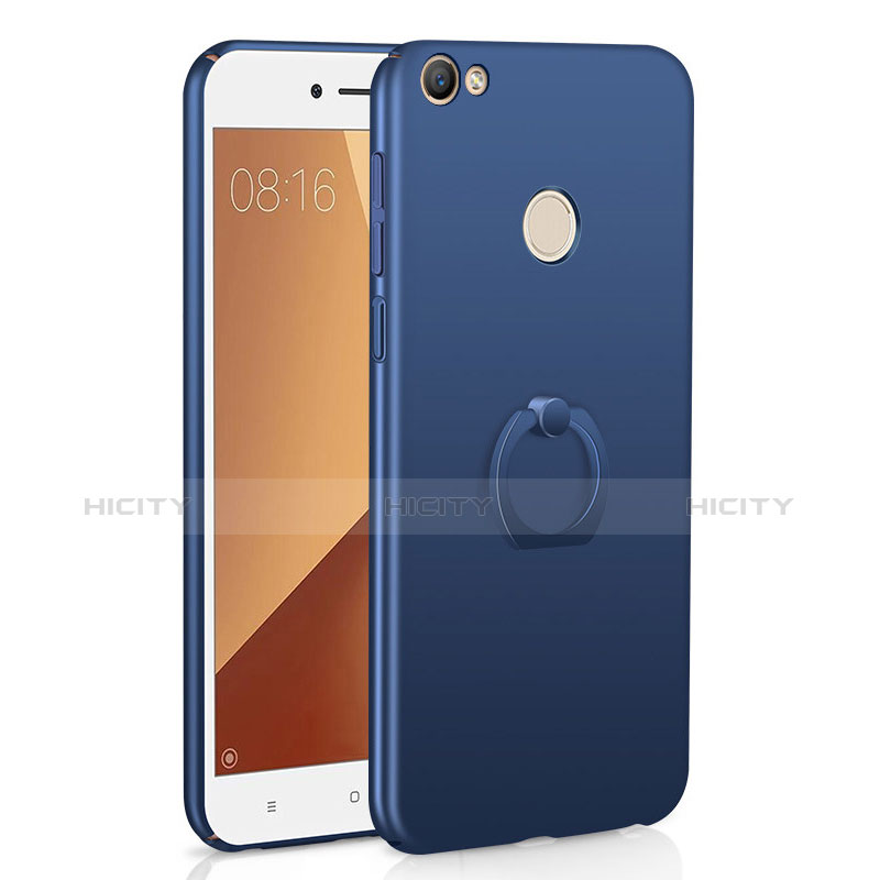 Handyhülle Hülle Kunststoff Schutzhülle Tasche Matt mit Fingerring Ständer A01 für Xiaomi Redmi Note 5A Prime Blau