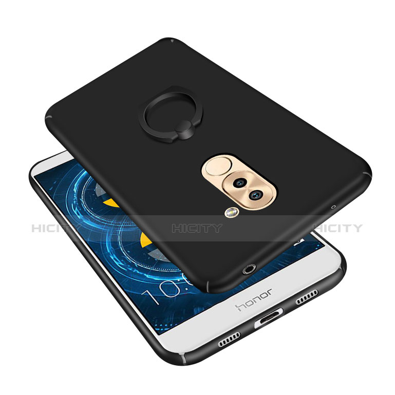 Handyhülle Hülle Kunststoff Schutzhülle Tasche Matt mit Fingerring Ständer A02 für Huawei Honor 6X