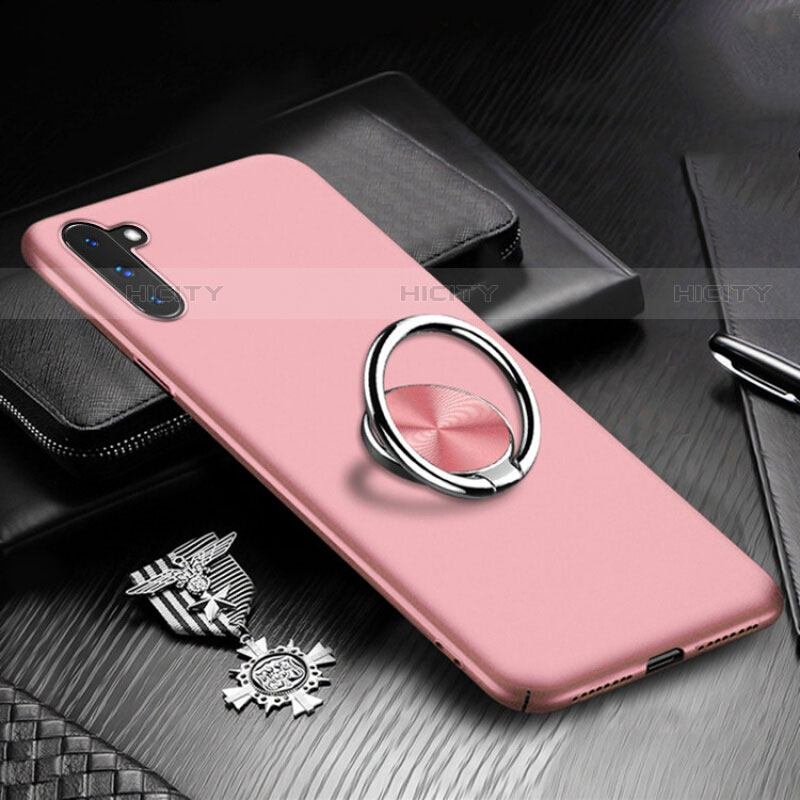 Handyhülle Hülle Kunststoff Schutzhülle Tasche Matt mit Magnetisch Fingerring Ständer A01 für Samsung Galaxy Note 10 5G Rosegold Plus