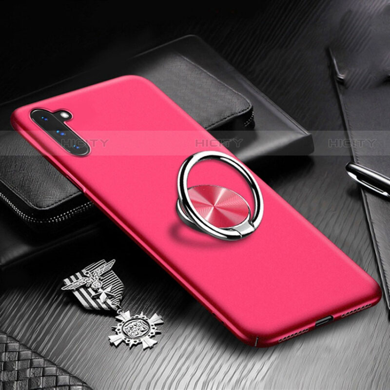 Handyhülle Hülle Kunststoff Schutzhülle Tasche Matt mit Magnetisch Fingerring Ständer A01 für Samsung Galaxy Note 10 5G Rot Plus