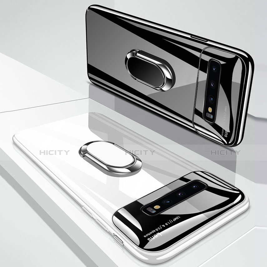 Handyhülle Hülle Kunststoff Schutzhülle Tasche Matt mit Magnetisch Fingerring Ständer A02 für Samsung Galaxy S10