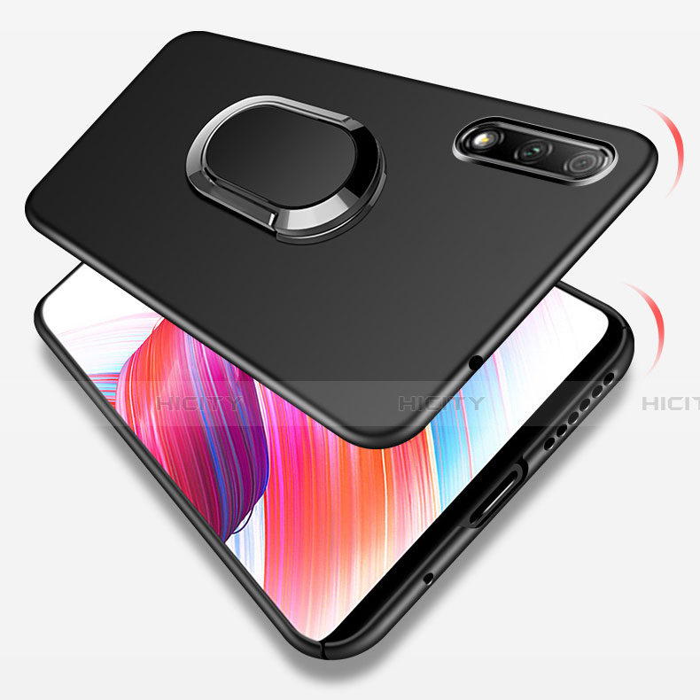 Handyhülle Hülle Kunststoff Schutzhülle Tasche Matt mit Magnetisch Fingerring Ständer A04 für Huawei P Smart Z (2019)