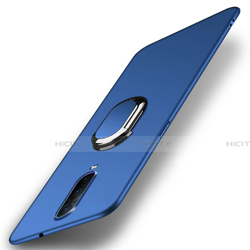 Handyhülle Hülle Kunststoff Schutzhülle Tasche Matt mit Magnetisch Fingerring Ständer P03 für Oppo R17 Pro Blau Plus