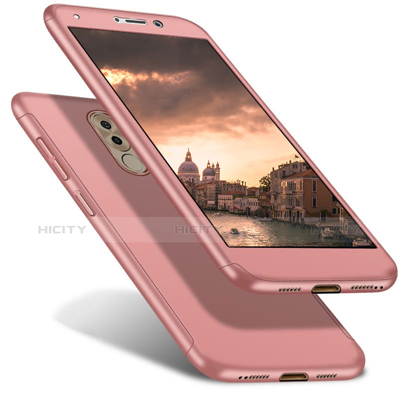 Handyhülle Hülle Kunststoff Schutzhülle Tasche Matt Vorder und Rückseite 360 Grad für Huawei GR5 (2017) Rosegold Plus