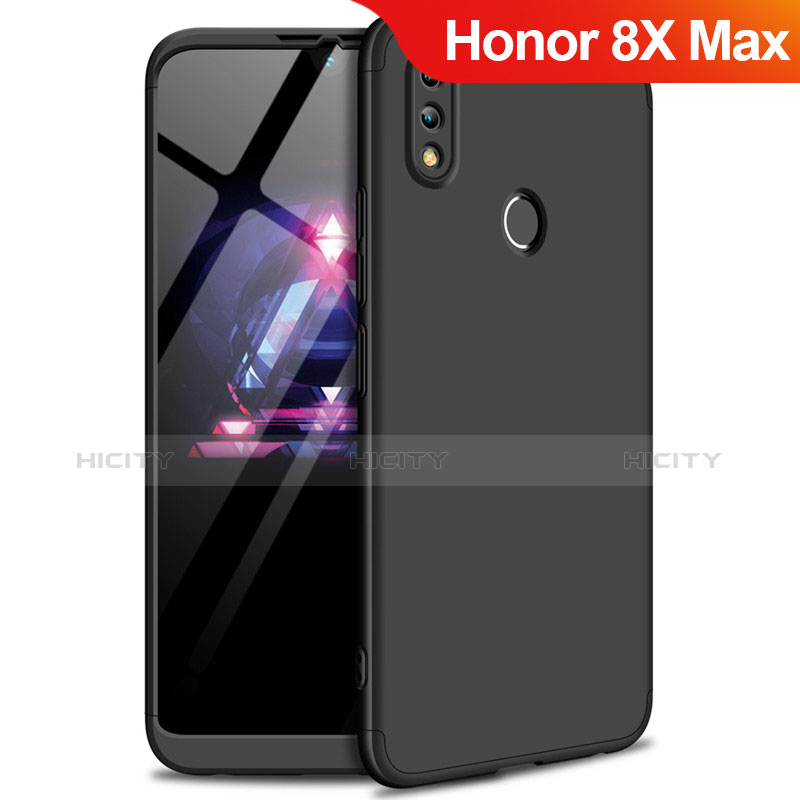 Handyhülle Hülle Kunststoff Schutzhülle Tasche Matt Vorder und Rückseite 360 Grad für Huawei Honor 8X Max Schwarz