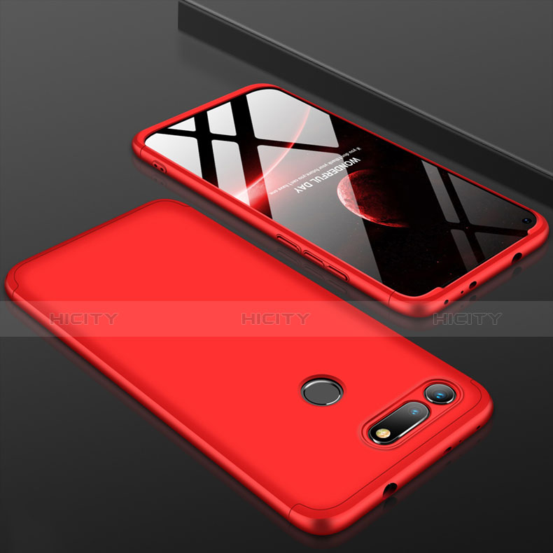 Handyhülle Hülle Kunststoff Schutzhülle Tasche Matt Vorder und Rückseite 360 Grad für Huawei Honor V20 Rot Plus