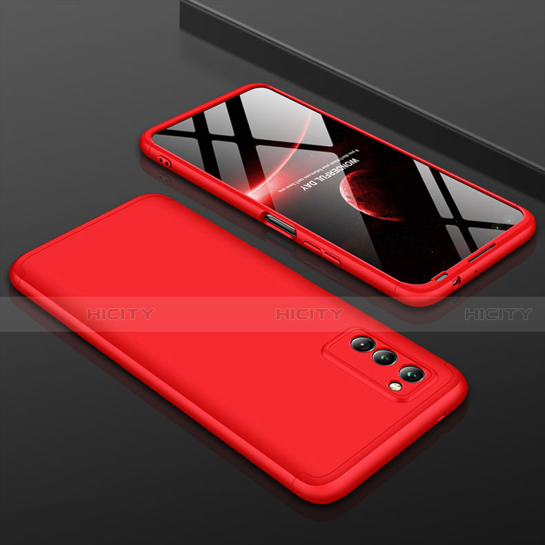 Handyhülle Hülle Kunststoff Schutzhülle Tasche Matt Vorder und Rückseite 360 Grad für Huawei Honor V30 5G Rot Plus