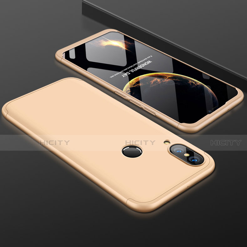 Handyhülle Hülle Kunststoff Schutzhülle Tasche Matt Vorder und Rückseite 360 Grad für Huawei P20 Lite Gold