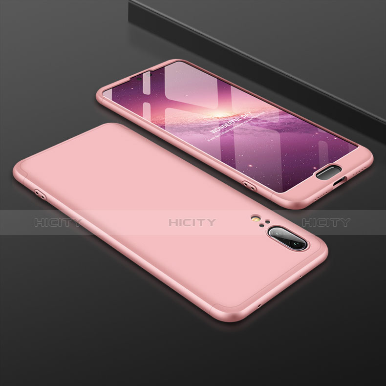 Handyhülle Hülle Kunststoff Schutzhülle Tasche Matt Vorder und Rückseite 360 Grad für Huawei P20 Rosegold