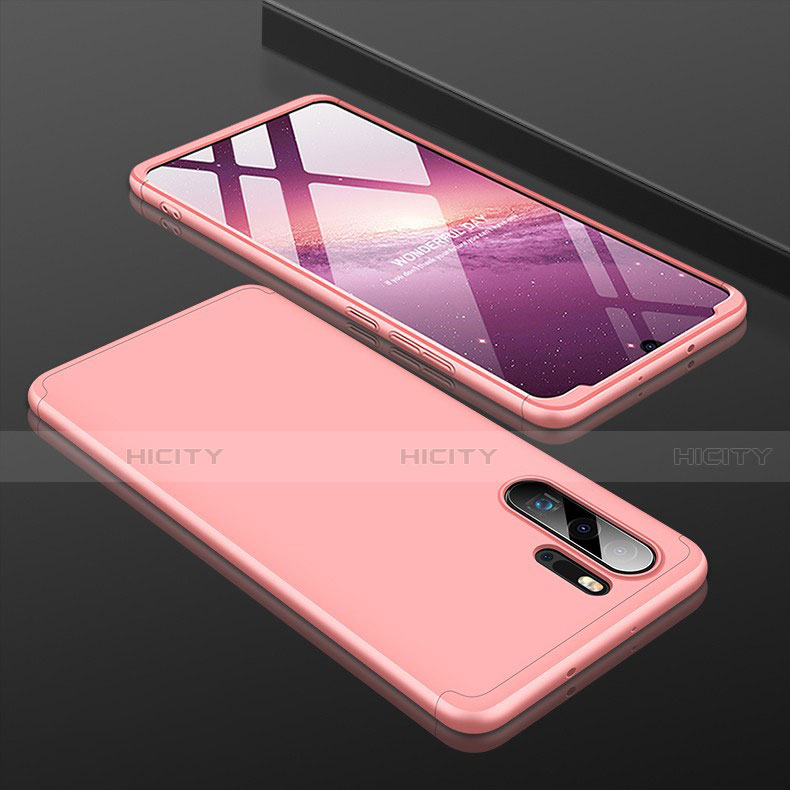 Handyhülle Hülle Kunststoff Schutzhülle Tasche Matt Vorder und Rückseite 360 Grad für Huawei P30 Pro Rosegold