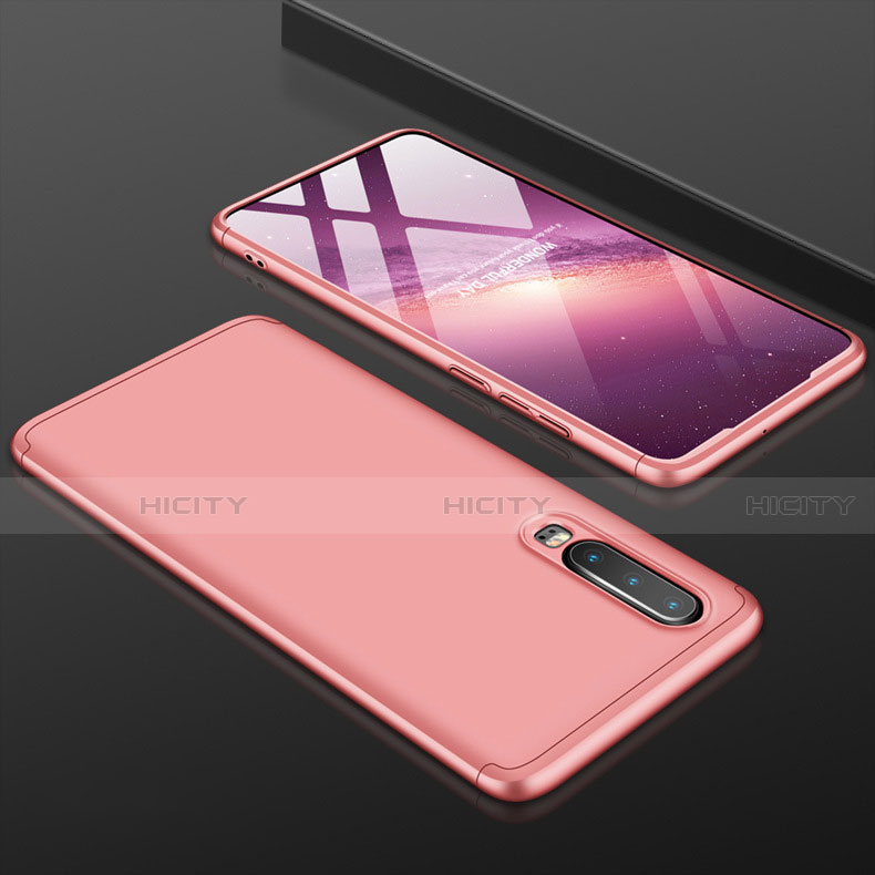 Handyhülle Hülle Kunststoff Schutzhülle Tasche Matt Vorder und Rückseite 360 Grad für Huawei P30 Rosegold Plus