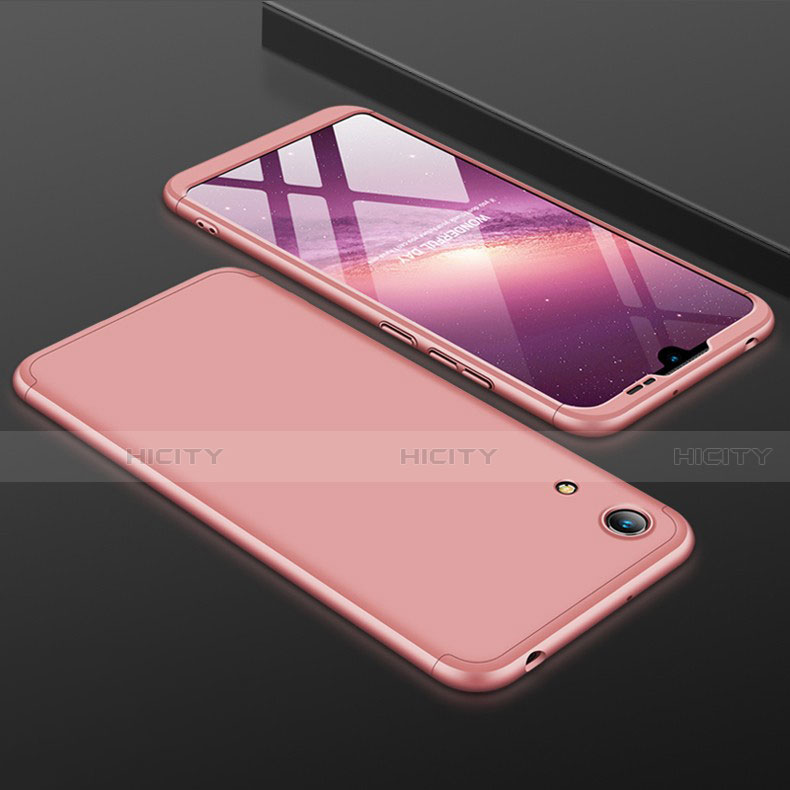 Handyhülle Hülle Kunststoff Schutzhülle Tasche Matt Vorder und Rückseite 360 Grad für Huawei Y6 (2019) Rosegold Plus