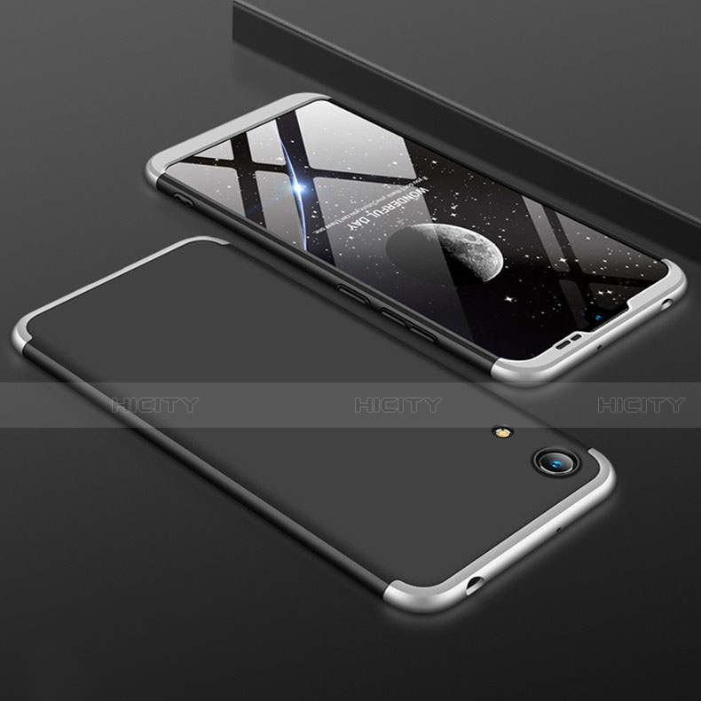 Handyhülle Hülle Kunststoff Schutzhülle Tasche Matt Vorder und Rückseite 360 Grad für Huawei Y6 Prime (2019) Silber Plus