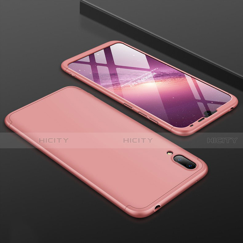 Handyhülle Hülle Kunststoff Schutzhülle Tasche Matt Vorder und Rückseite 360 Grad für Huawei Y7 (2019) Rosegold