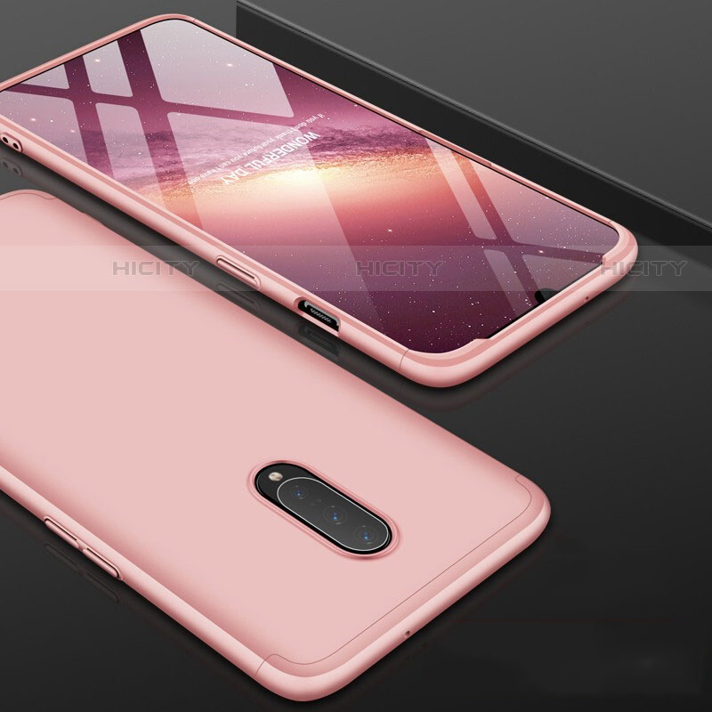 Handyhülle Hülle Kunststoff Schutzhülle Tasche Matt Vorder und Rückseite 360 Grad für OnePlus 7 Pro Rosegold