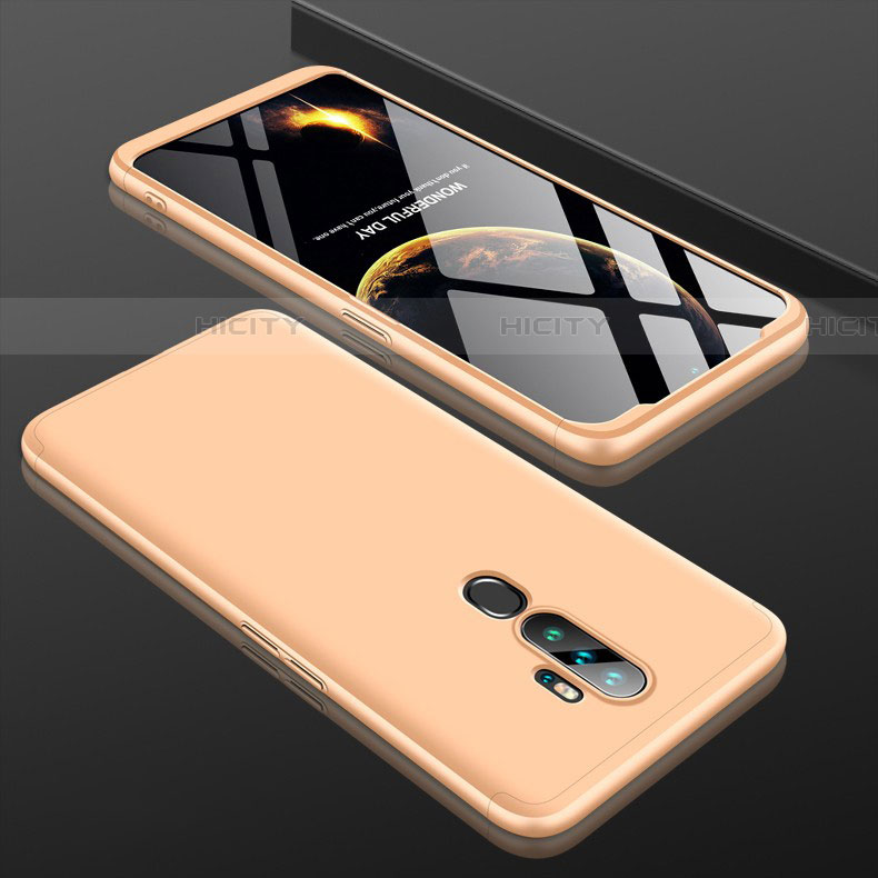 Handyhülle Hülle Kunststoff Schutzhülle Tasche Matt Vorder und Rückseite 360 Grad für Oppo A11 Gold