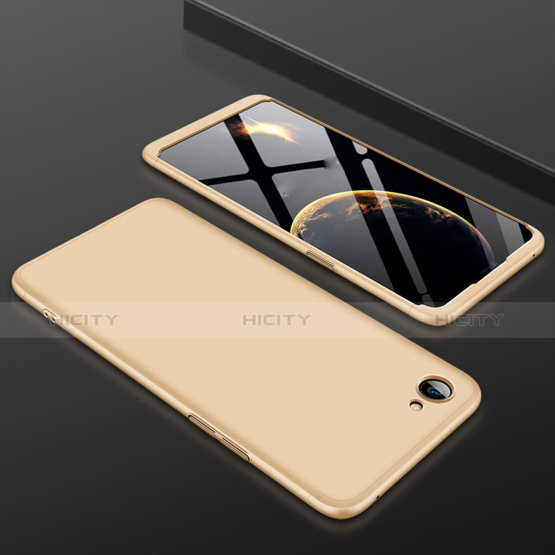 Handyhülle Hülle Kunststoff Schutzhülle Tasche Matt Vorder und Rückseite 360 Grad für Oppo A3 Gold