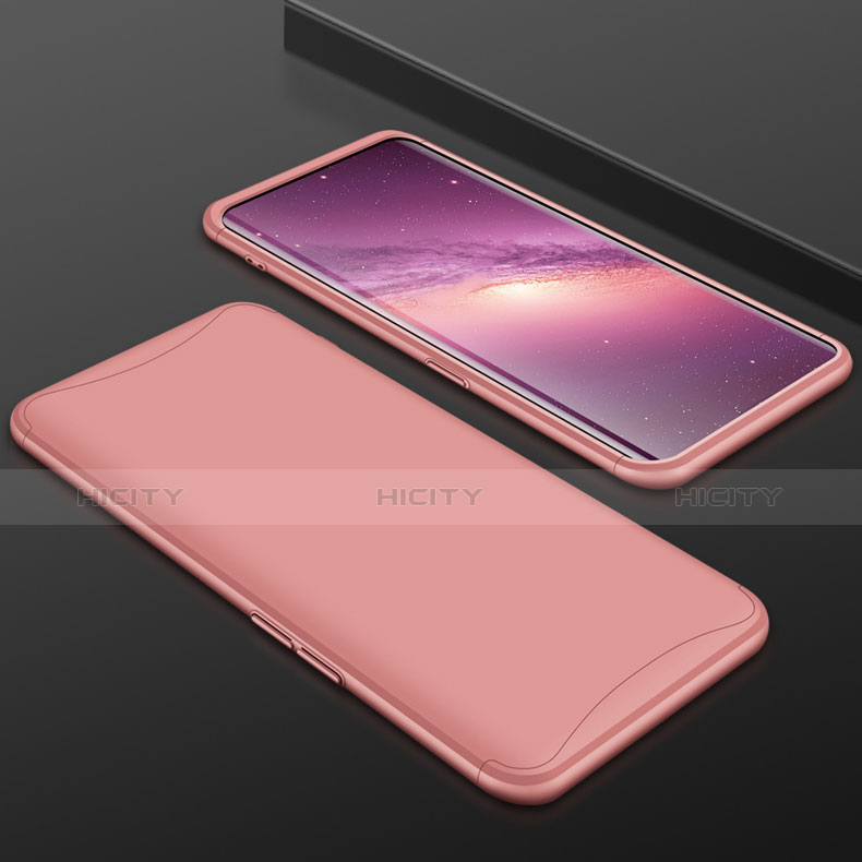 Handyhülle Hülle Kunststoff Schutzhülle Tasche Matt Vorder und Rückseite 360 Grad für Oppo Find X Rosegold