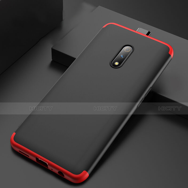 Handyhülle Hülle Kunststoff Schutzhülle Tasche Matt Vorder und Rückseite 360 Grad für Oppo K3 Rot und Schwarz