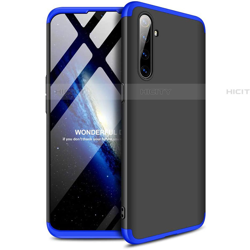 Handyhülle Hülle Kunststoff Schutzhülle Tasche Matt Vorder und Rückseite 360 Grad für Oppo K5 Blau und Schwarz